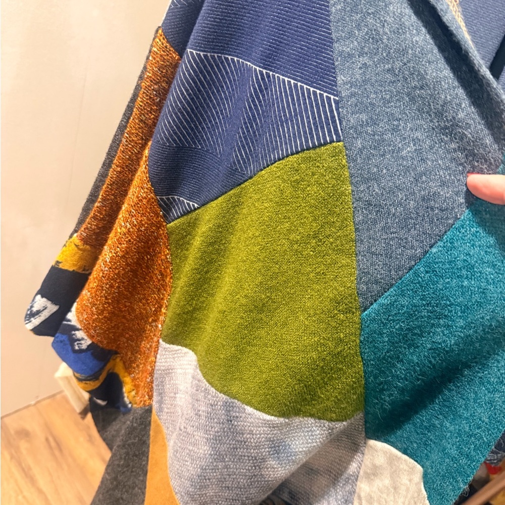 Colorful Patchwork Women's Poncho - Picture 2 of 7